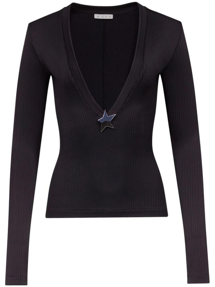 AREA Star Stud-detail long-sleeve jumper - Black Cover