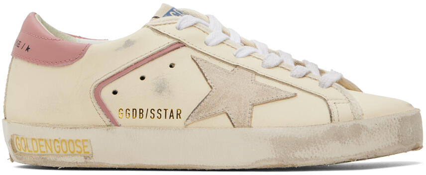 Golden Goose Off-White & Pink Super-Star Suede Sneakers Cover