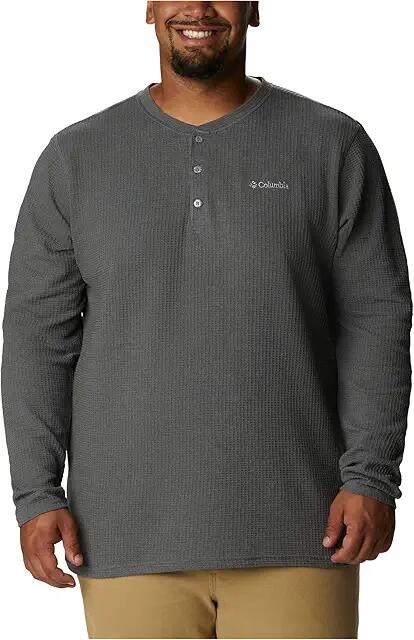 Columbia Big Tall Pine Peak Waffle Long Sleeve Henley (City Grey Heather) Men's Clothing Cover