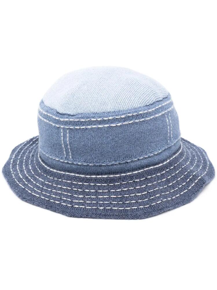 Barrie contrast stitching bucket hat - Blue Cover