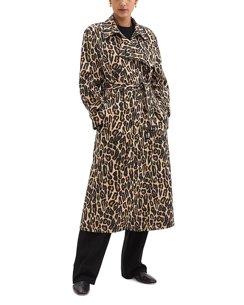 Theory Leopard Print Wool Trench Coat Cover