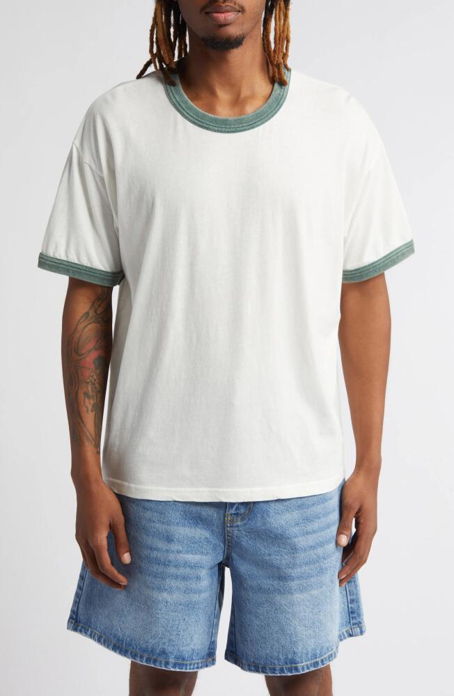 Elwood Oversize Ringer Graphic T-Shirt in Pearl/Emerald Cover