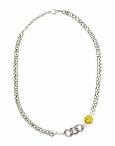 8 By Yoox Smile And Embellishments Chain Necklace Man Necklace Silver Steel, Resin Cover