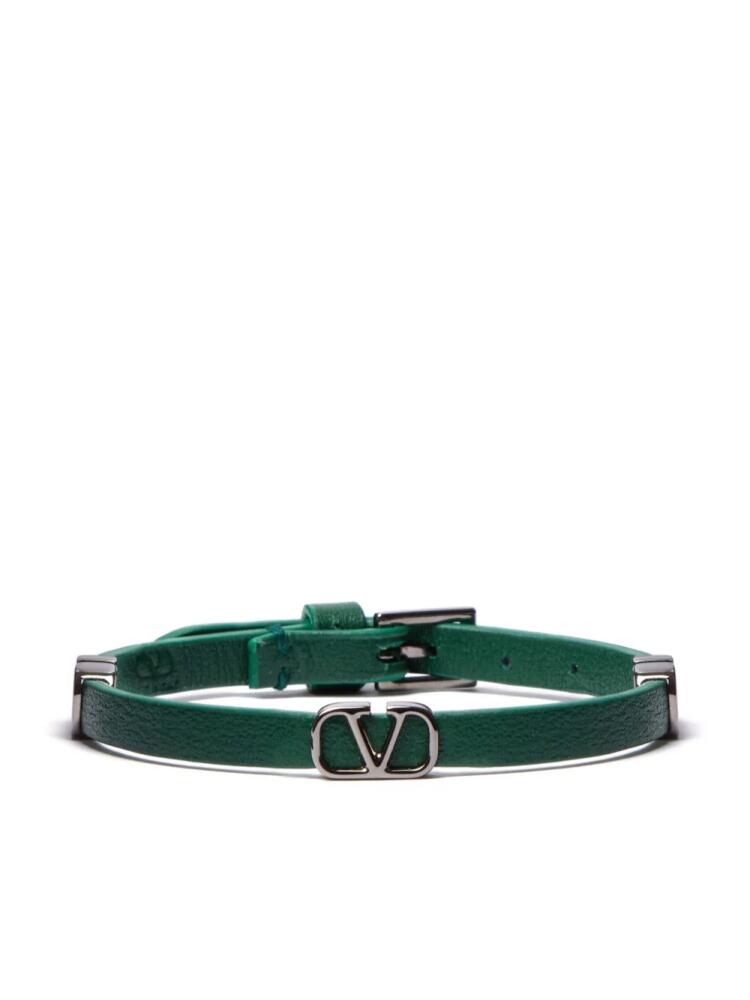 Valentino Garavani VLogo Signature leather bracelet - Green Cover