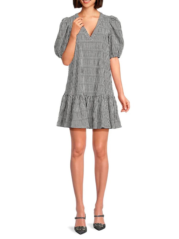 Calvin Klein Women's Checked Mini Dress - Black White Cover