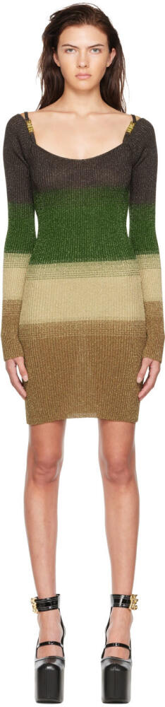 GCDS SSENSE Exclusive Brown & Green Minidress Cover