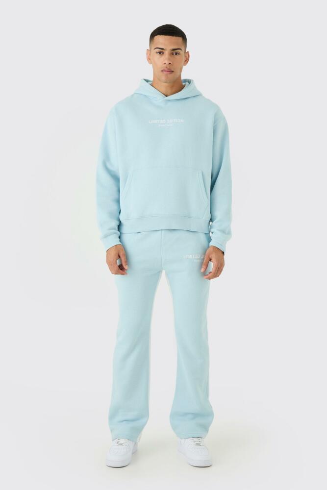 boohoo Mens Oversized Boxy Limited Hooded Tracksuit - Blue Cover