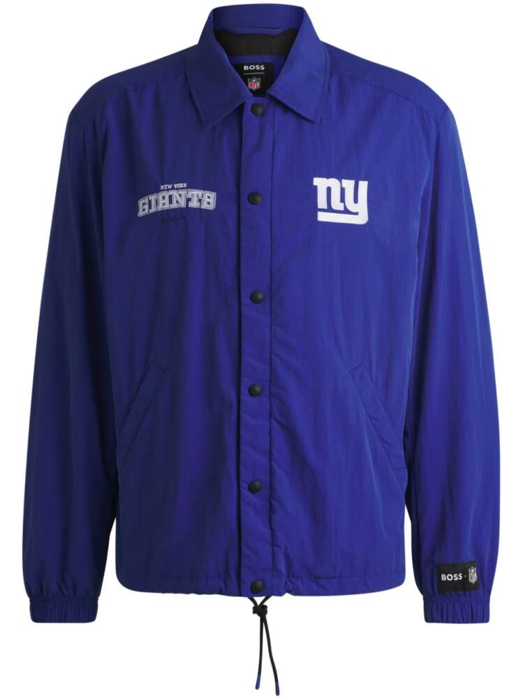 BOSS x NFL logo-embroidered shirt jacket - Blue Cover