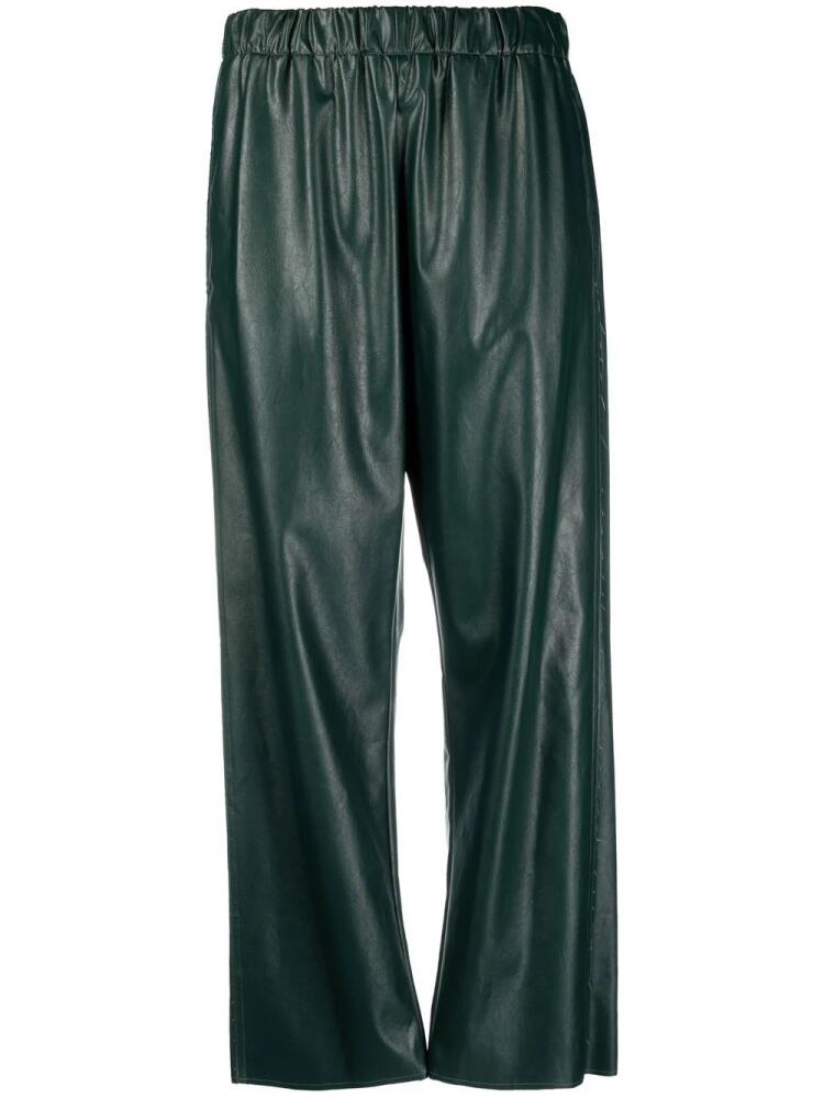 MM6 Maison Margiela faux-leather cropped trousers - Green Cover