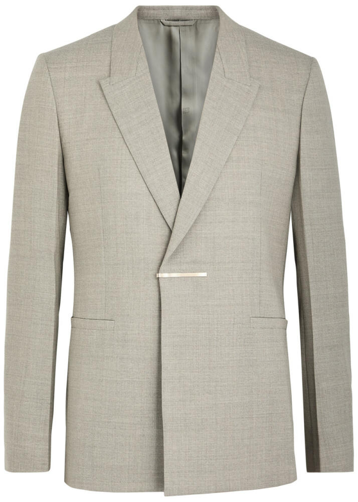 Givenchy Bar-embellished Wool Blazer - Beige Cover