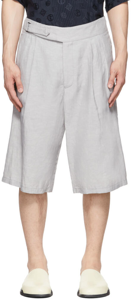 Giorgio Armani Grey Viscose Shorts Cover