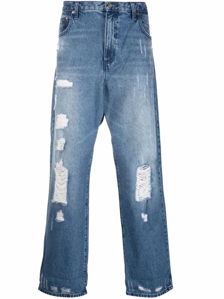 Michael Kors wide-leg distressed jeans - Blue Cover