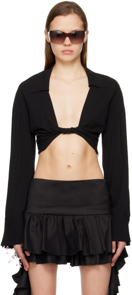 Blumarine Black Twisted Shirt Cover