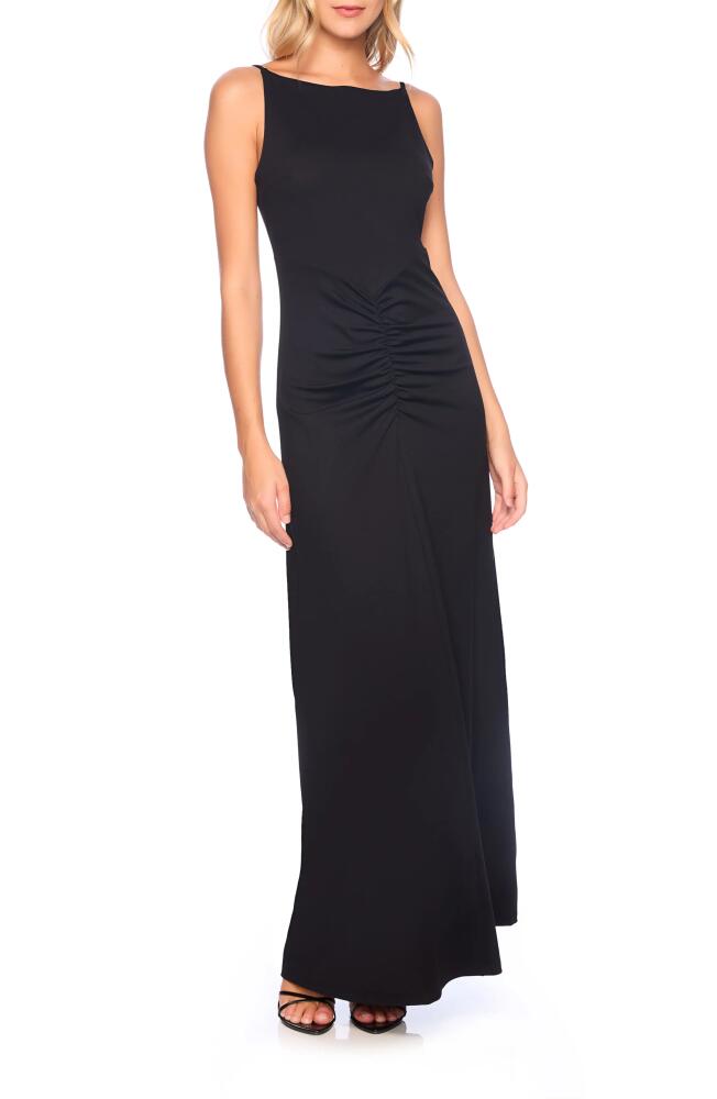 Susana Monaco High Square Neck Stretch Jersey Maxi Dress in Black Cover