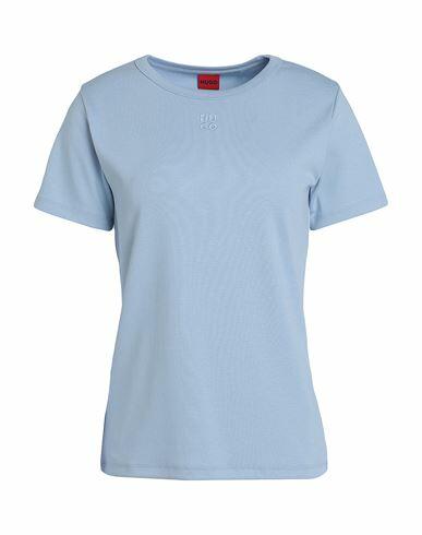 Hugo Woman T-shirt Sky blue Cotton, Recycled polyester, Elastane Cover