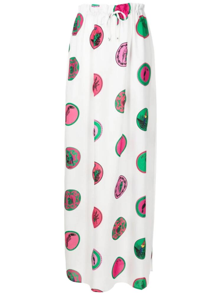 Amir Slama graphic-print maxi skirt - White Cover