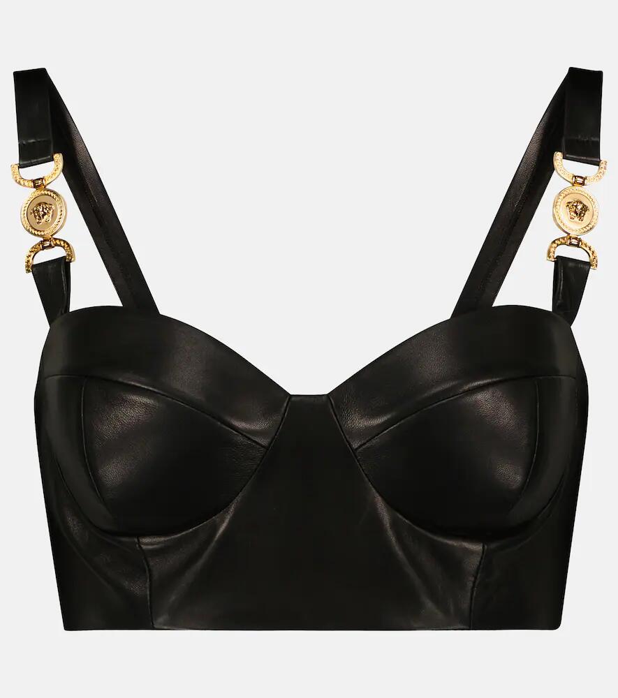 Versace Leather bustier top Cover