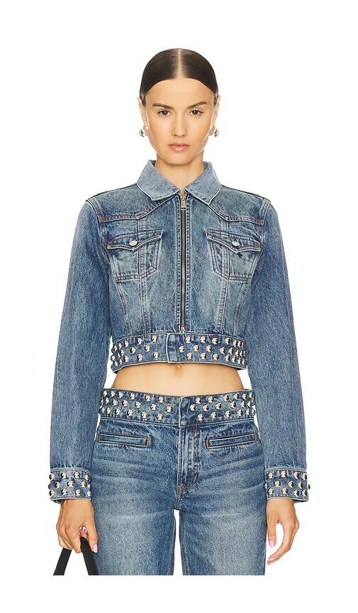 GRLFRND Drea Fitted Western Jacket in Blue Cover