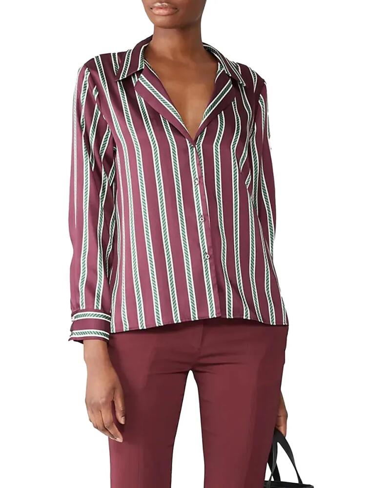 Alexis Women's Samwell Stripe Satin Camp Shirt - Red Cover