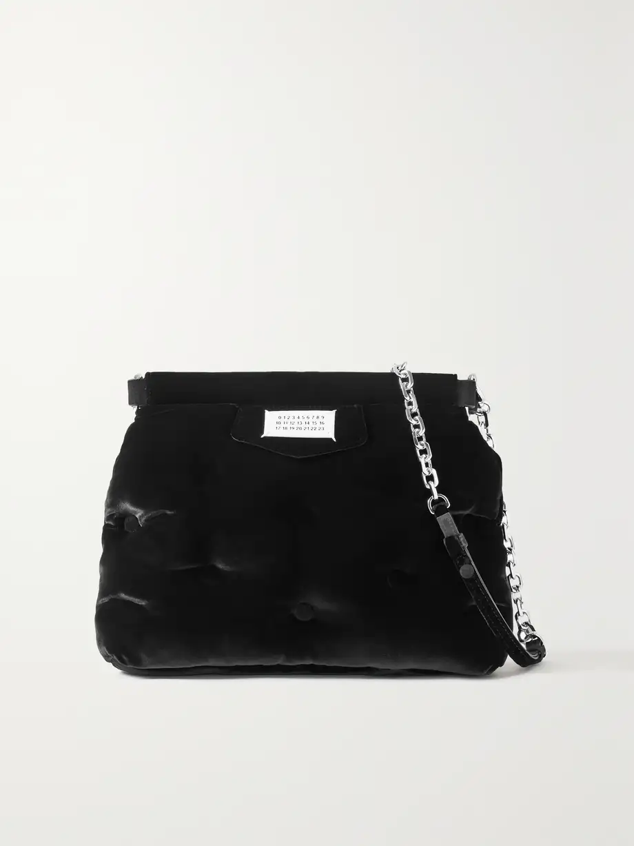 Maison Margiela - Glam Slam Classique Small Padded Quilted Velvet Shoulder Bag - Black Cover