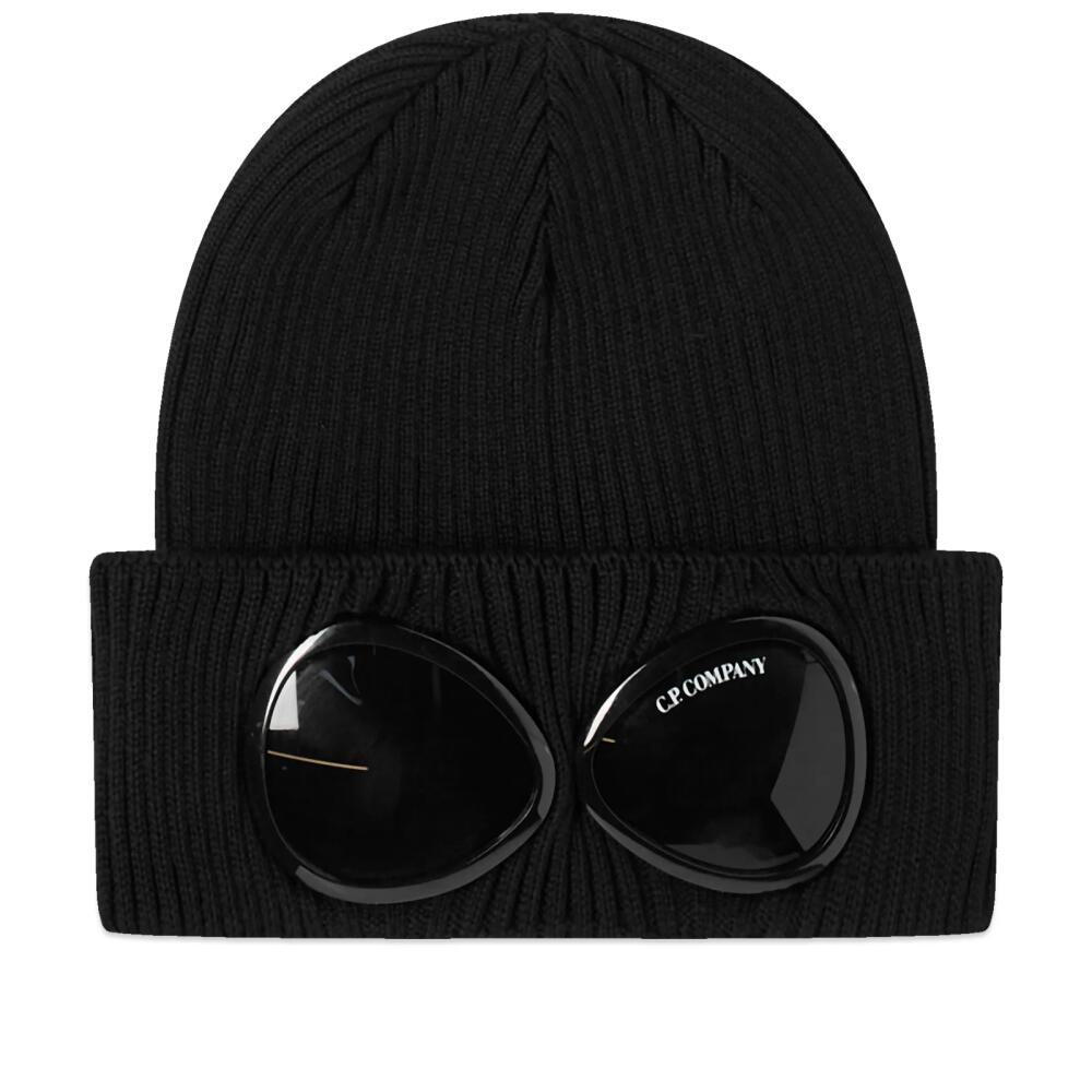 C.P. Company Men's Cotton Goggle Beanie in Black Cover