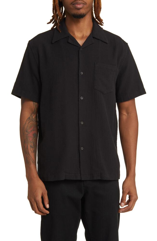 Saturdays NYC Canty Stretch Cotton Camp Shirt in Black Cover