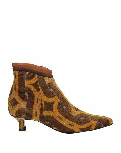 Paola Ferri Woman Ankle boots Mustard Textile fibers, Leather Cover