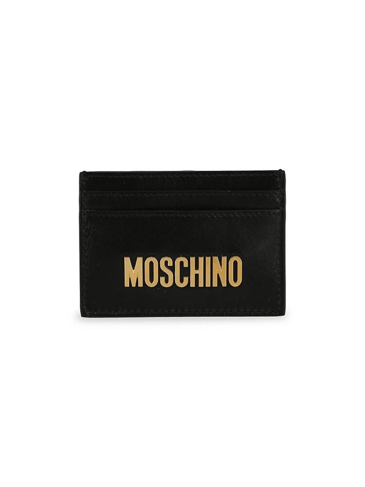 Moschino Logo Leather Card Holder - Black Cover