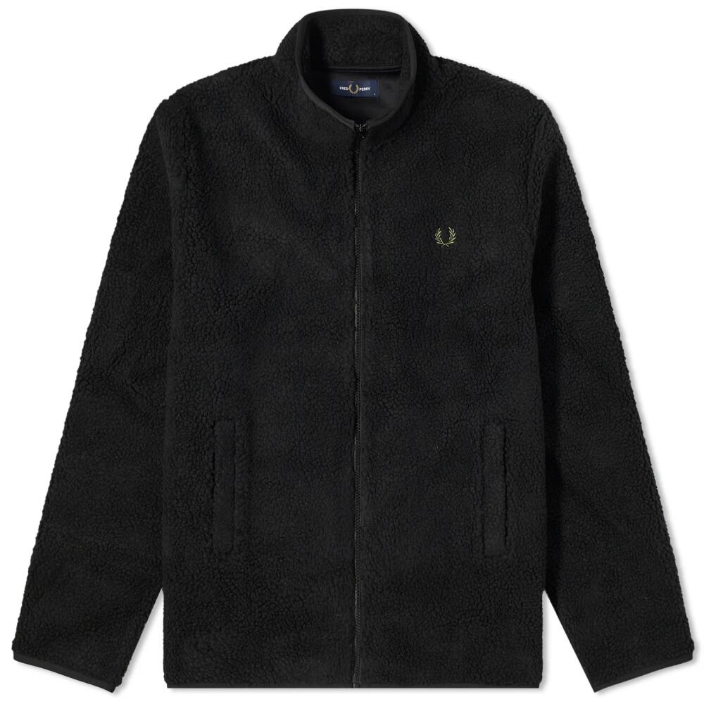 Fred Perry Men's Zip Through Borg Fleece in Black Cover