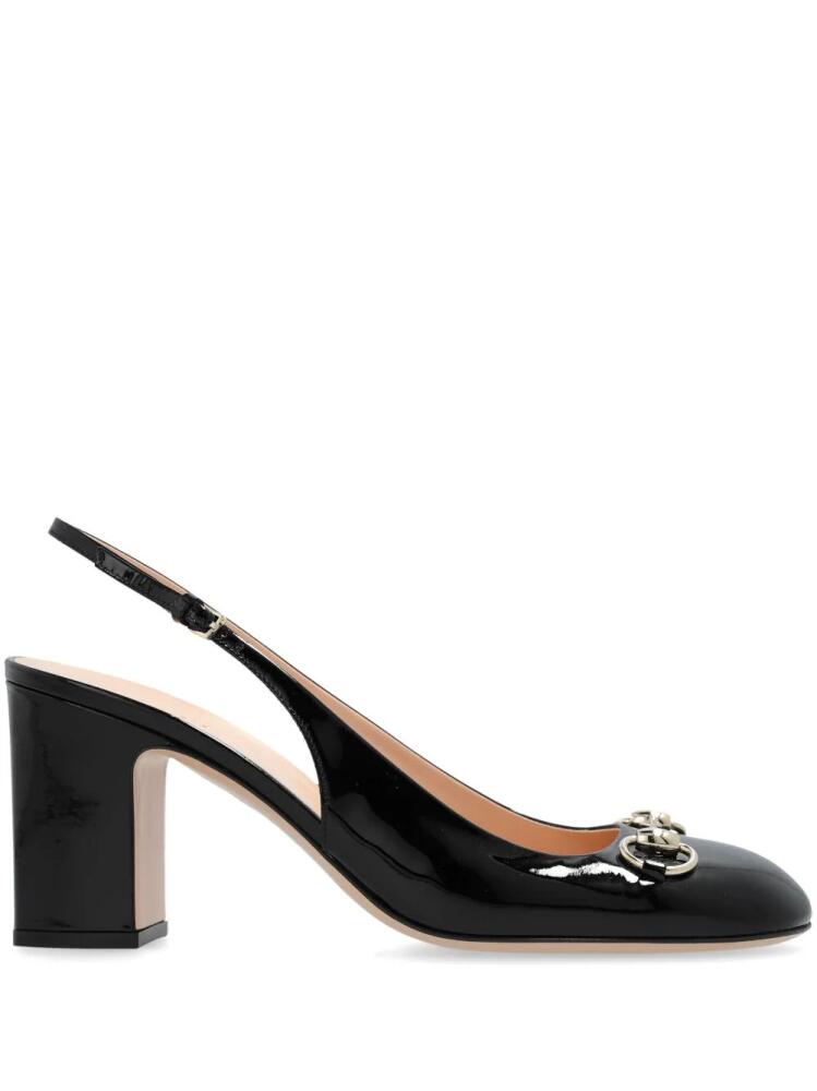 Gucci 75mm Horsebit slingback pumps - Black Cover