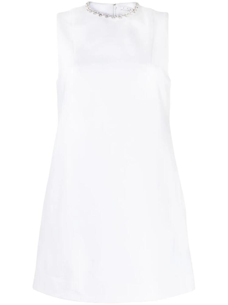 AREA crystal-embellished heart mini dress - White Cover