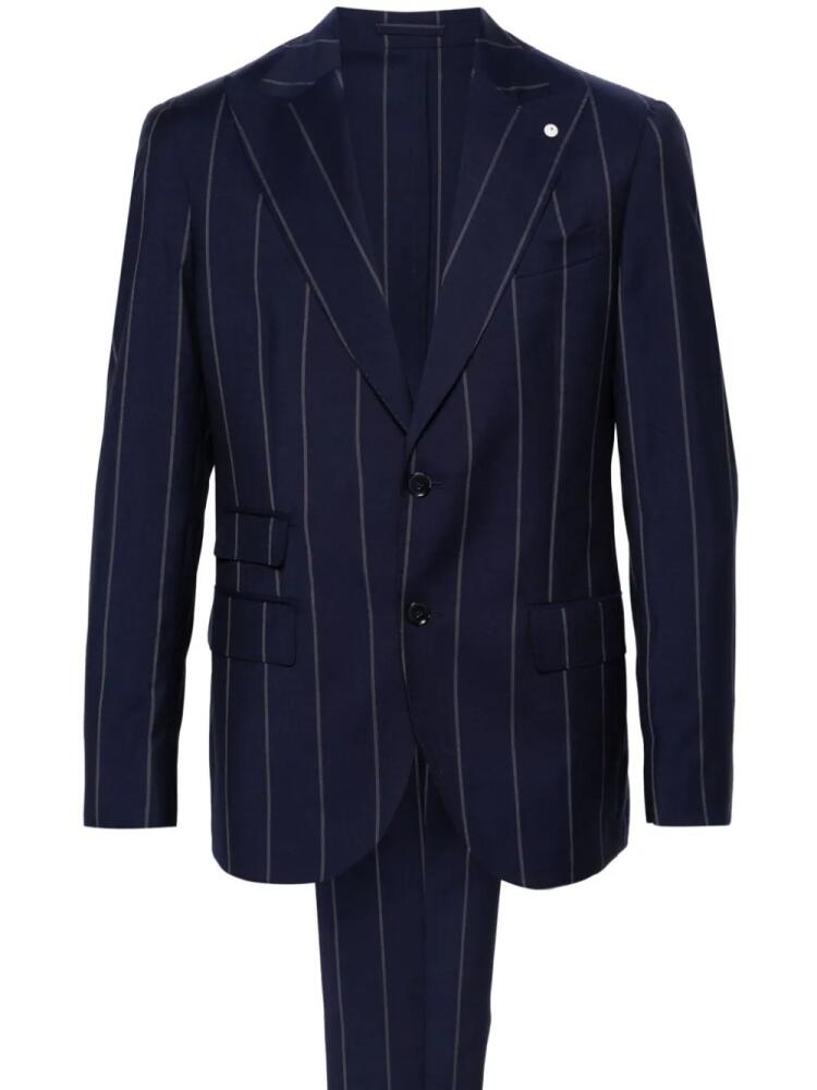 LUIGI BIANCHI MANTOVA striped single-breasted suit - Blue Cover