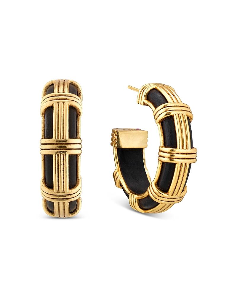 Capucine De Wulf Gaia Ebony Hoop Earrings in 18K Gold Plated Cover