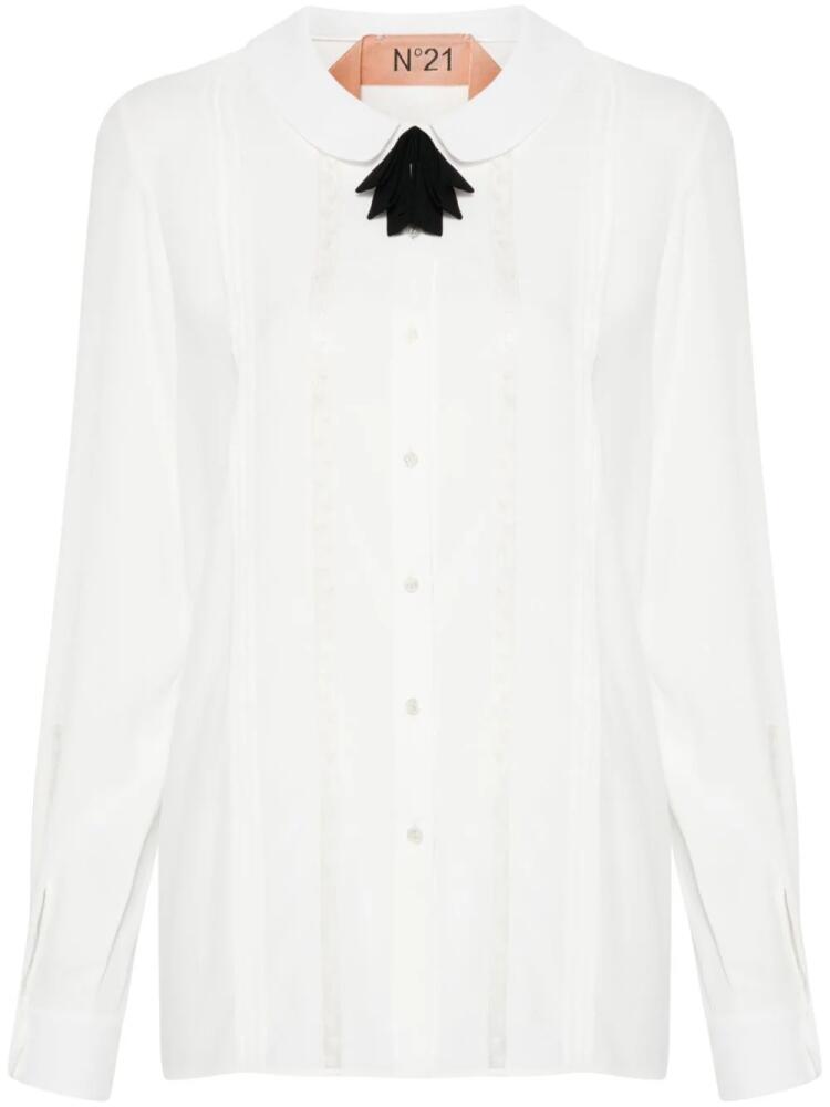 Nº21 lace-trim shirt - Neutrals Cover