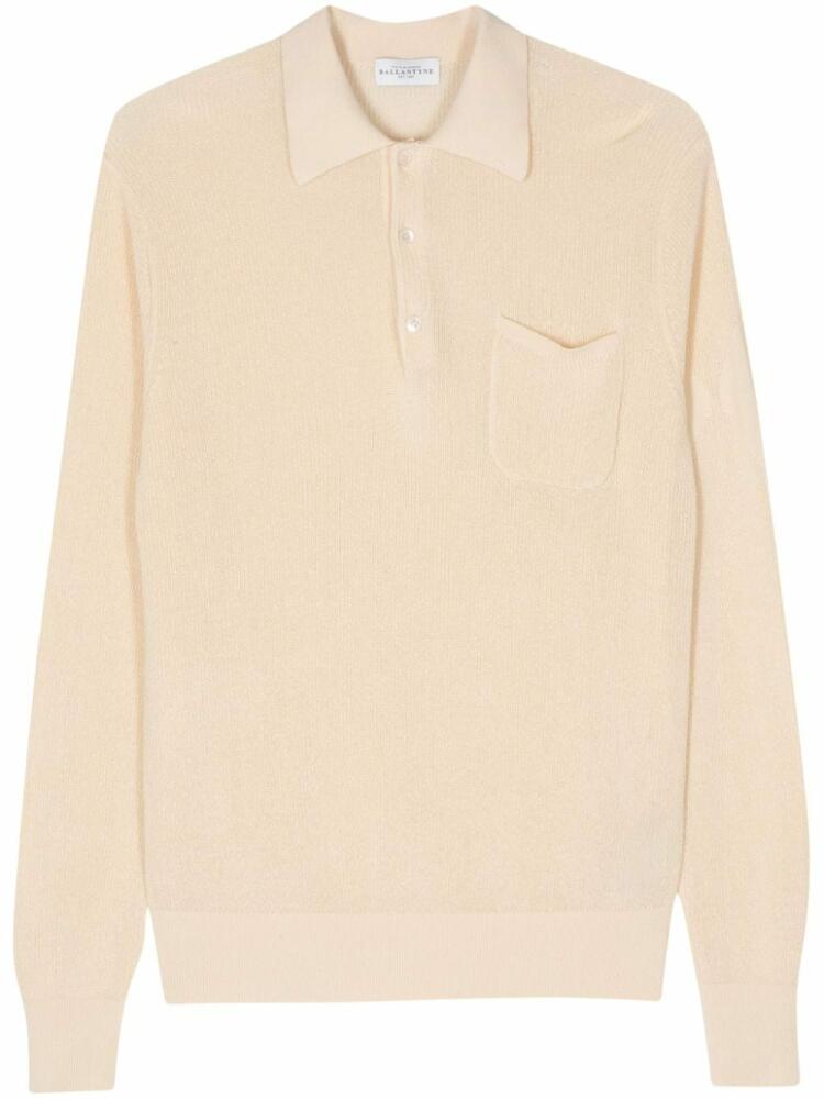 Ballantyne cotton long-sleeved polo shirt - Neutrals Cover