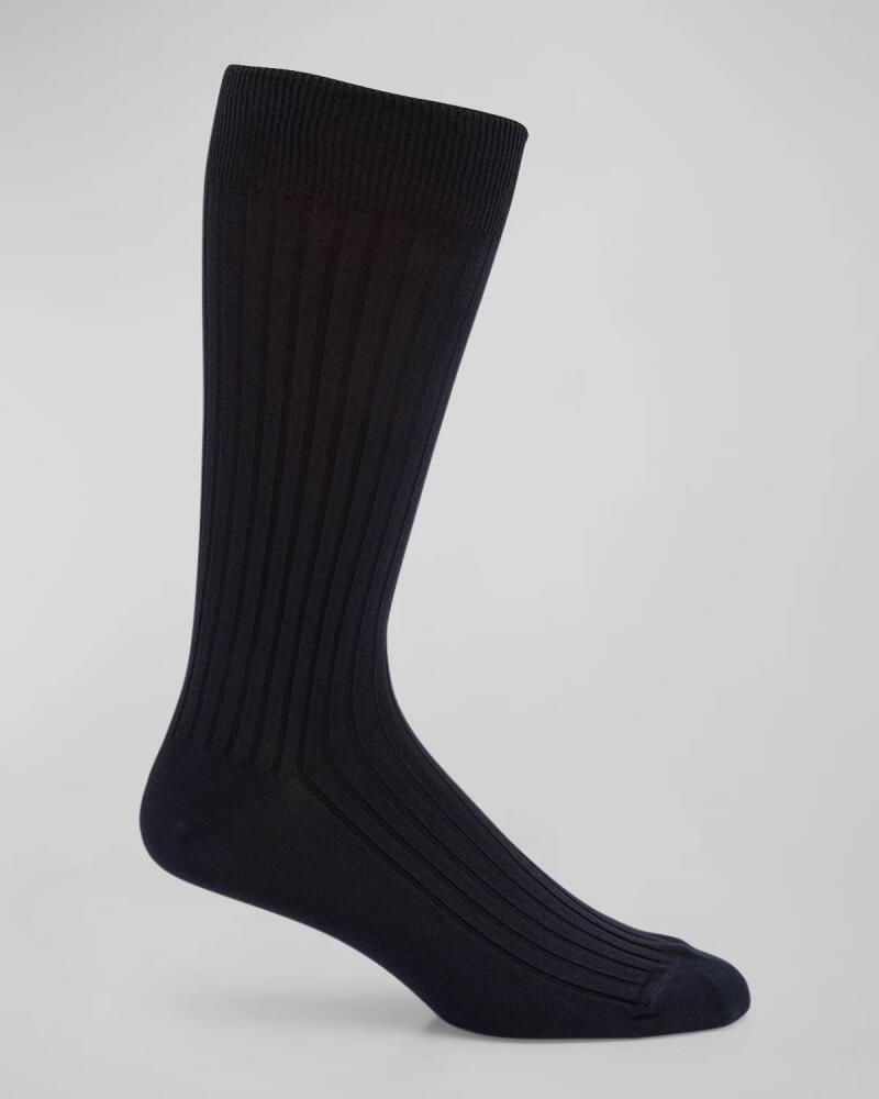 Neiman Marcus Men's 3-Pack Ribbed Cotton Crew Socks Cover