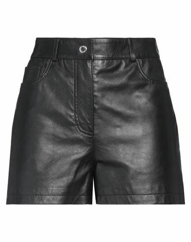 Moschino Jeans Woman Shorts & Bermuda Shorts Black Sheepskin Cover