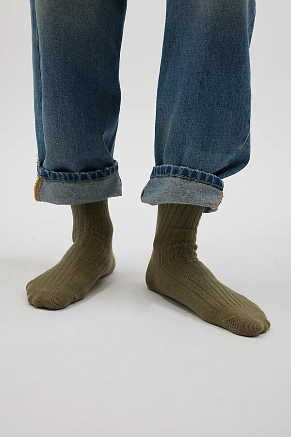 Standard Cloth Trouser Crew Sock in Olive Cover