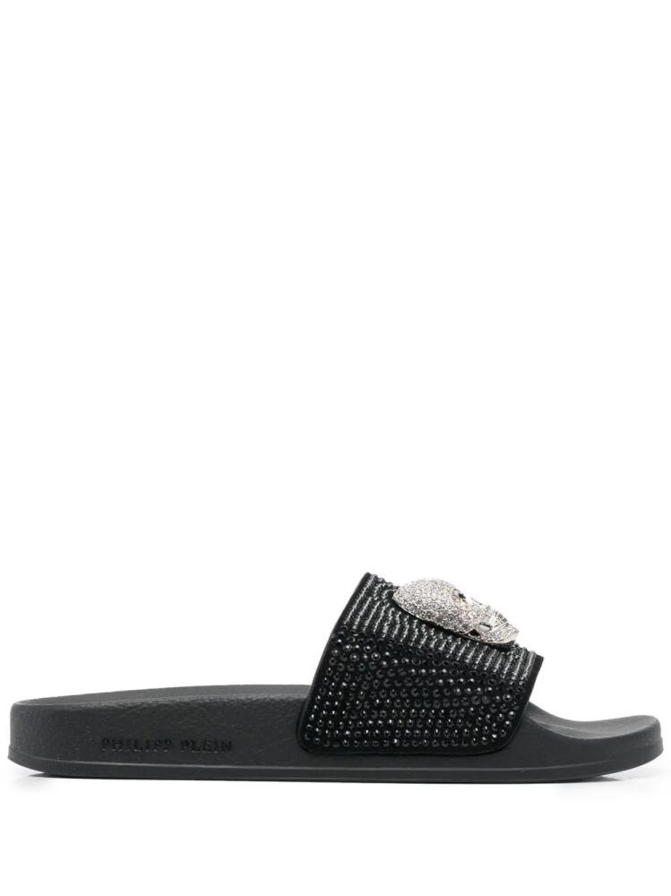 Philipp Plein Skull strass pool slides - Black Cover