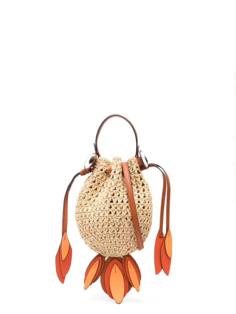 Anya Hindmarch eyes-appliqué woven crossbody bag - Neutrals Cover