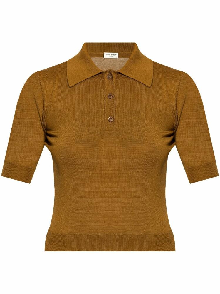 Saint Laurent knitted polo shirt - Brown Cover