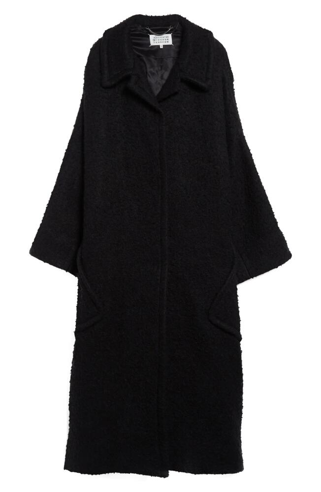 Maison Margiela Longline Bouclé Coat in Black Cover