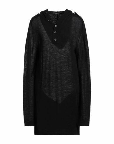 Ann Demeulemeester Woman Sweater Black Alpaca wool, Virgin Wool Cover