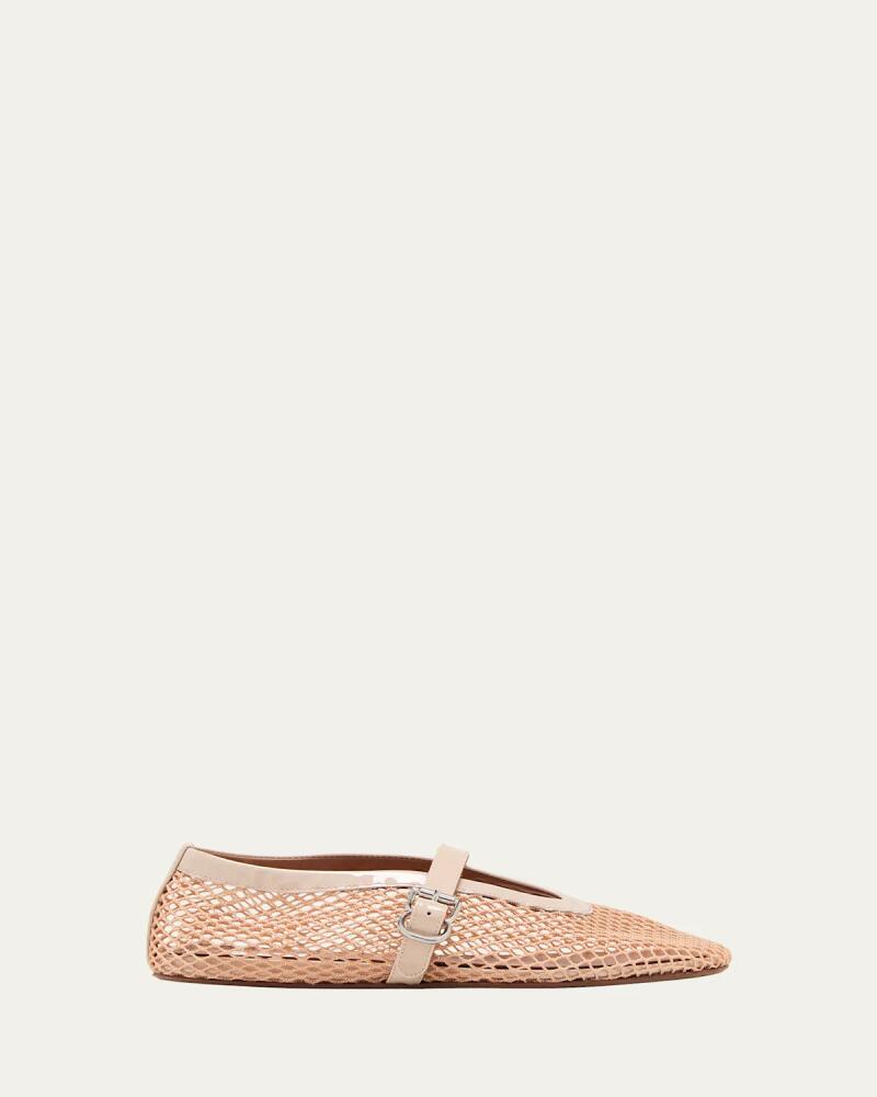 ALAIA Mesh Mary Jane Ballerina Flats Cover