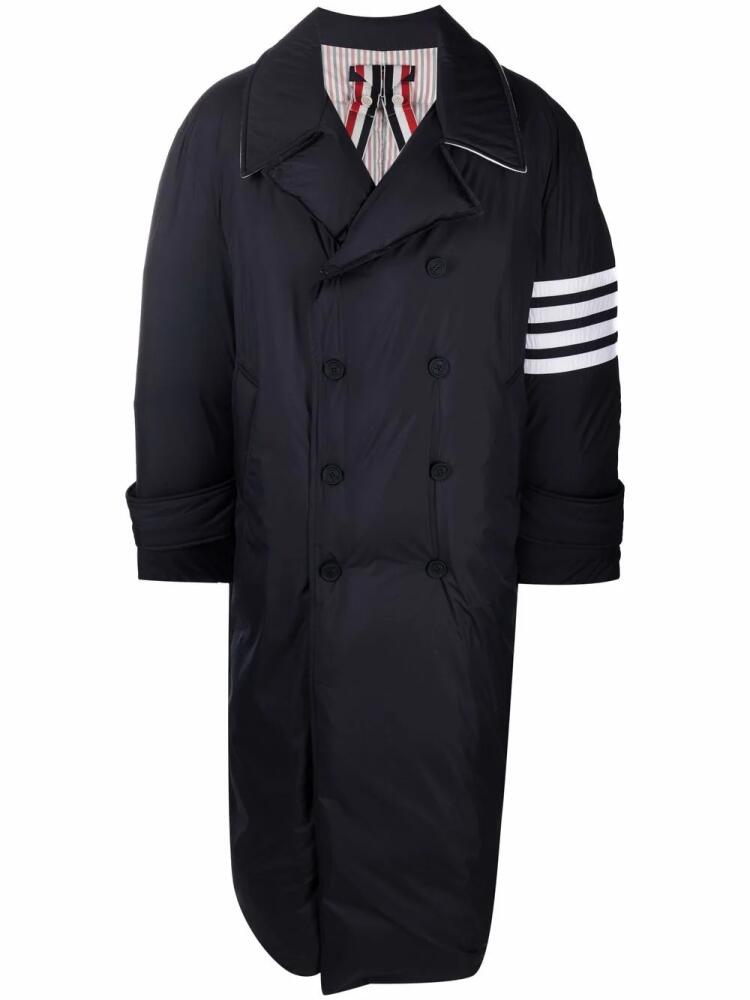 Thom Browne 4-Bar padded peacoat - Blue Cover