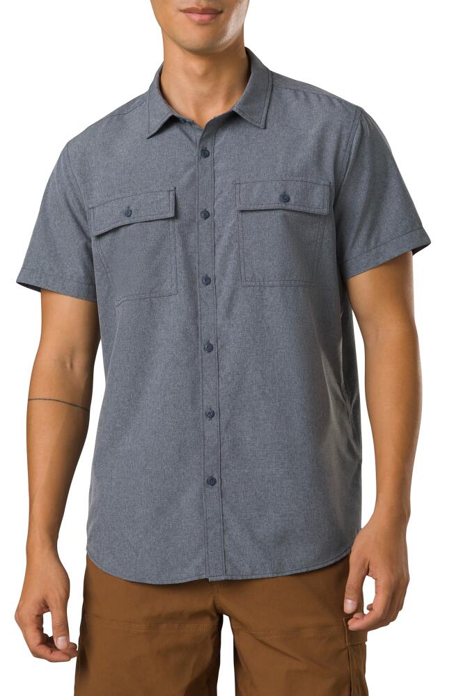 prAna Sol Short Sleeve Button-Up Shirt in Nautical Heather Cover