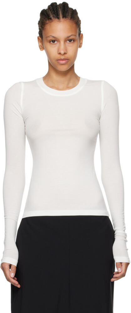 Fax Copy Express White 'The Round Neck' Long Sleeve T-Shirt Cover