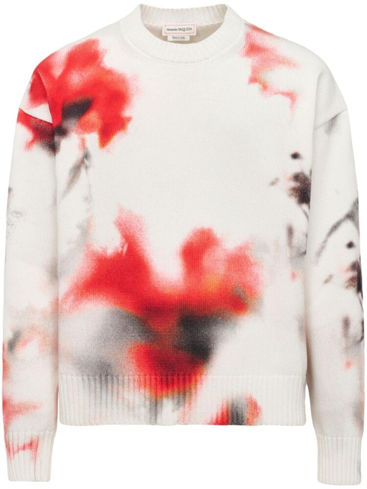 Alexander McQueen tie-dye intarsia-knit sweatshirt - White Cover