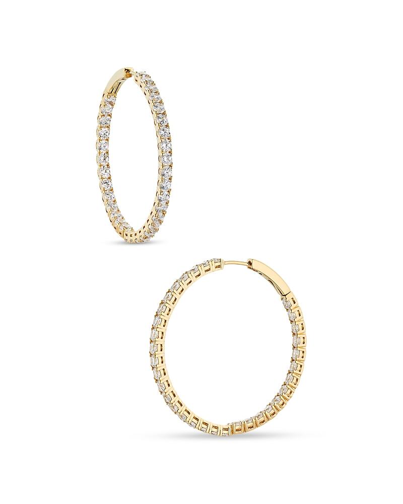 Nadri Inside Out Hoop Earrings in 18K Gold Plated or Rhodium Plated Cover