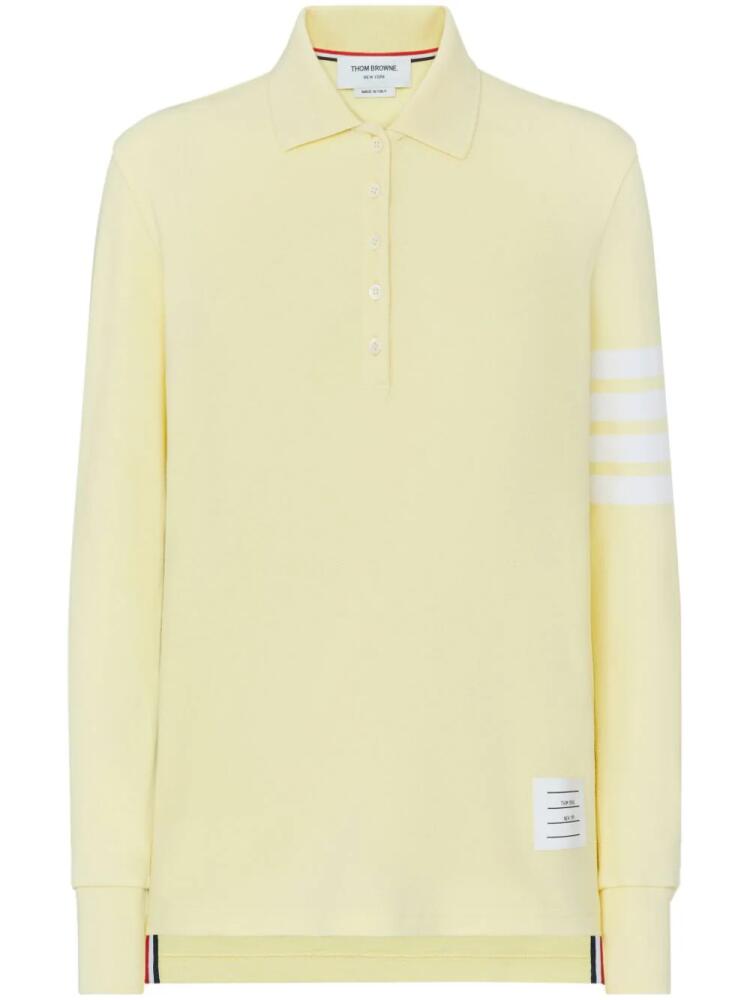 Thom Browne 4-Bar long-sleeved polo top - Yellow Cover